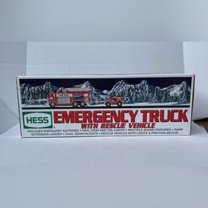Hess 2005 Emergency Fire Truck With Rescue Vehicle NIB Rare Collectors Item